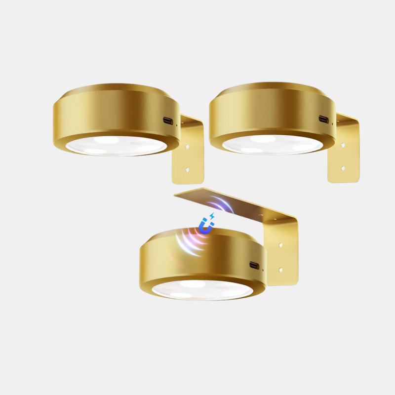 Wall Light – Wireless LED Picture Spotlights with USB Rechargeable and Remote Control-Wall Lighting-Unique Casa-Gold-Unique Casa