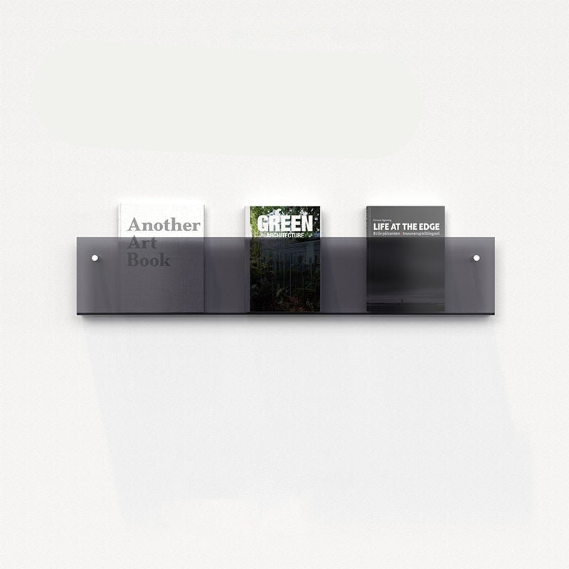 Wall Mounted Floating Magazine Holder – Stylish Acrylic Wall Shelf-Étagères murales-Unique Casa-Black 50x15x5cm-Unique Casa