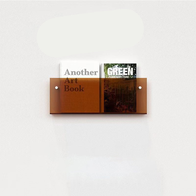 Wall Mounted Floating Magazine Holder – Stylish Acrylic Wall Shelf-Étagères murales-Unique Casa-Brown 30x15x5cm-Unique Casa