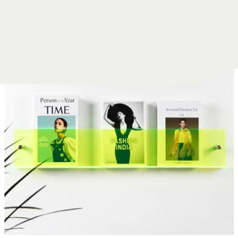 Wall Mounted Floating Magazine Holder – Stylish Acrylic Wall Shelf-Étagères murales-Unique Casa-Light Yellow 30x15x5cm-Unique Casa