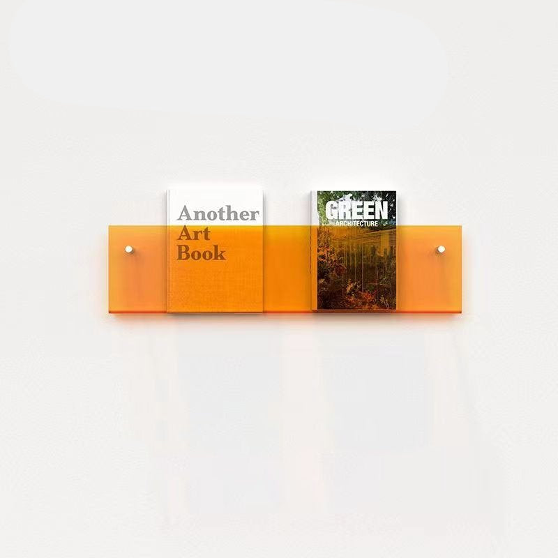 Wall Mounted Floating Magazine Holder – Stylish Acrylic Wall Shelf-Étagères murales-Unique Casa-Orange 50x15x5cm-Unique Casa