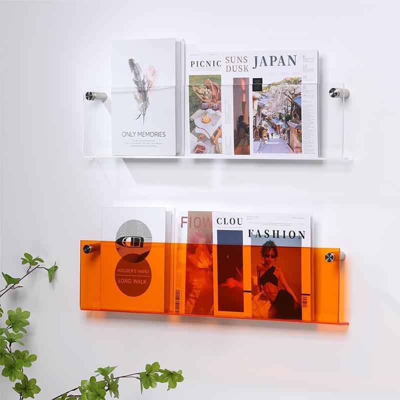 Wall Mounted Floating Magazine Holder – Stylish Acrylic Wall Shelf-Étagères murales-Unique Casa-Unique Casa