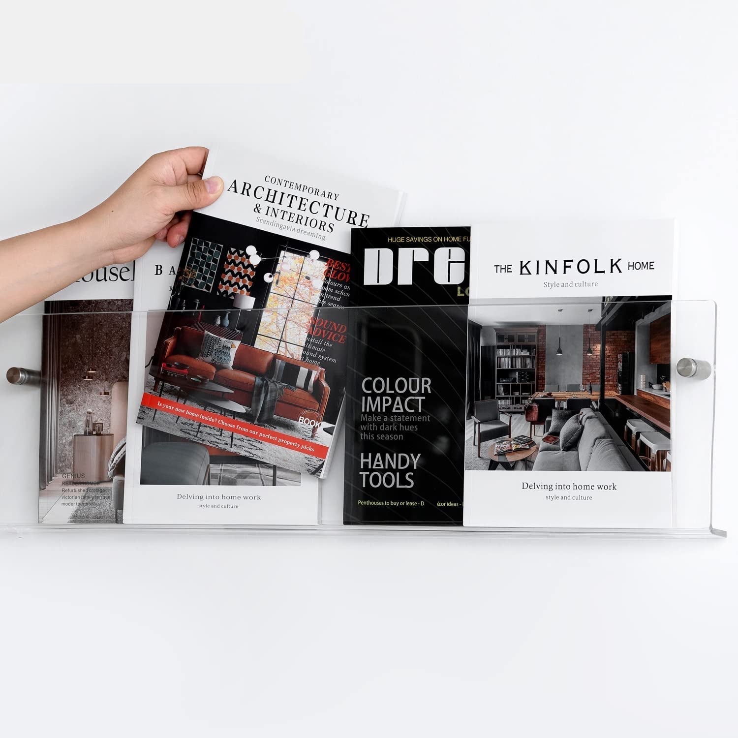 Wall Mounted Floating Magazine Holder – Stylish Acrylic Wall Shelf-Étagères murales-Unique Casa-Unique Casa