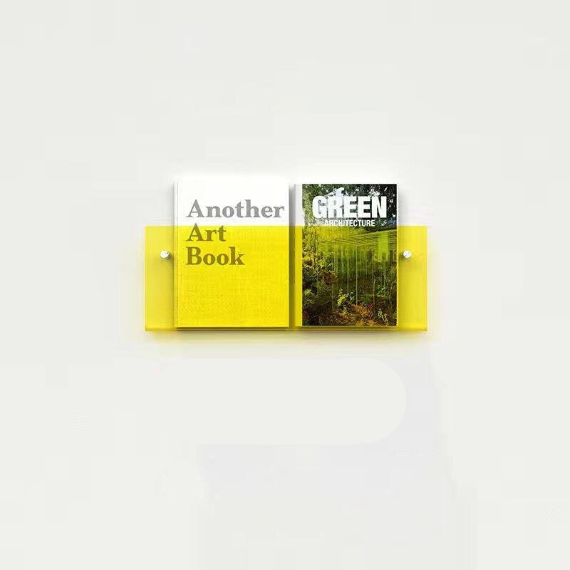 Wall Mounted Floating Magazine Holder – Stylish Acrylic Wall Shelf-Étagères murales-Unique Casa-Yellow 30x15x5cm-Unique Casa