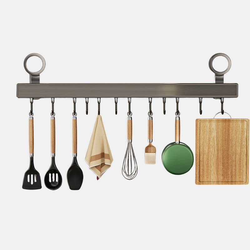 Wall-Mounted Kitchen Organizer Rack – No-Drill Utensil Holder for Easy Access 6