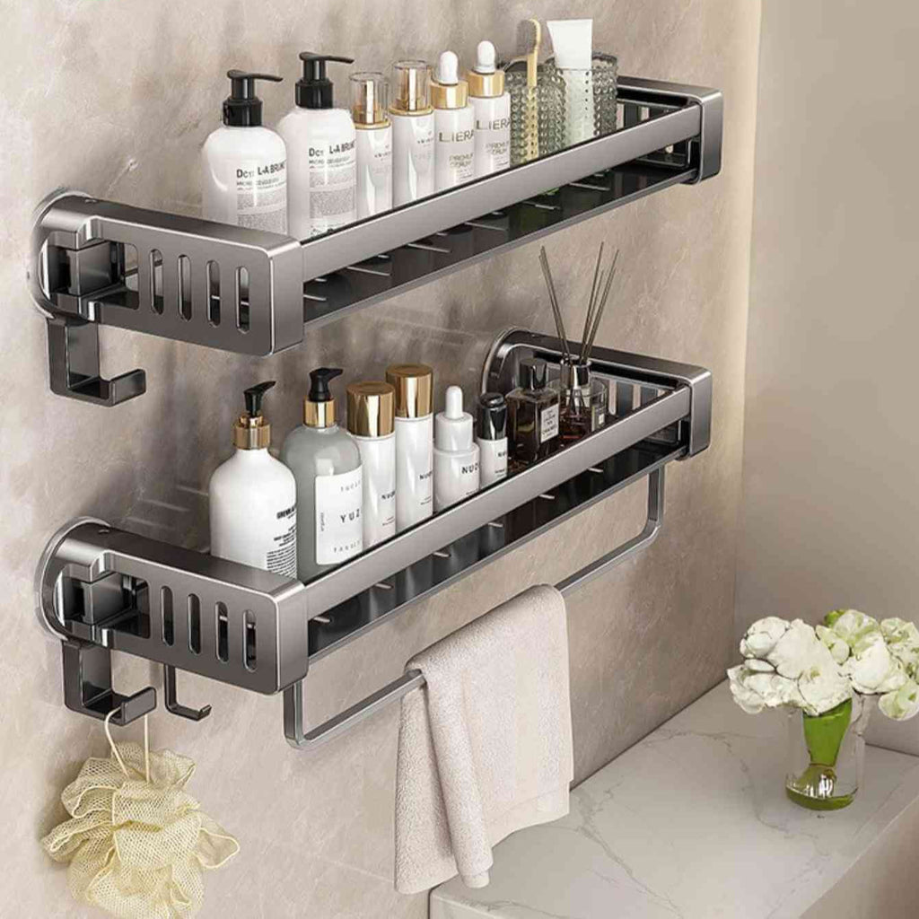 Wall-Mounted Storage Rack with Suction Cups – No-Drill Organizer for Bathroom & Kitchen 6