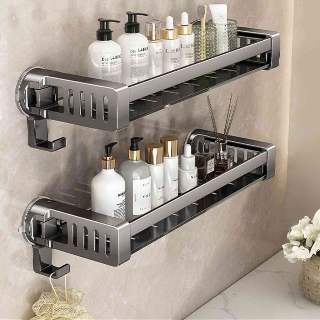 Wall-Mounted Storage Rack with Suction Cups – No-Drill Organizer for Bathroom & Kitchen 5