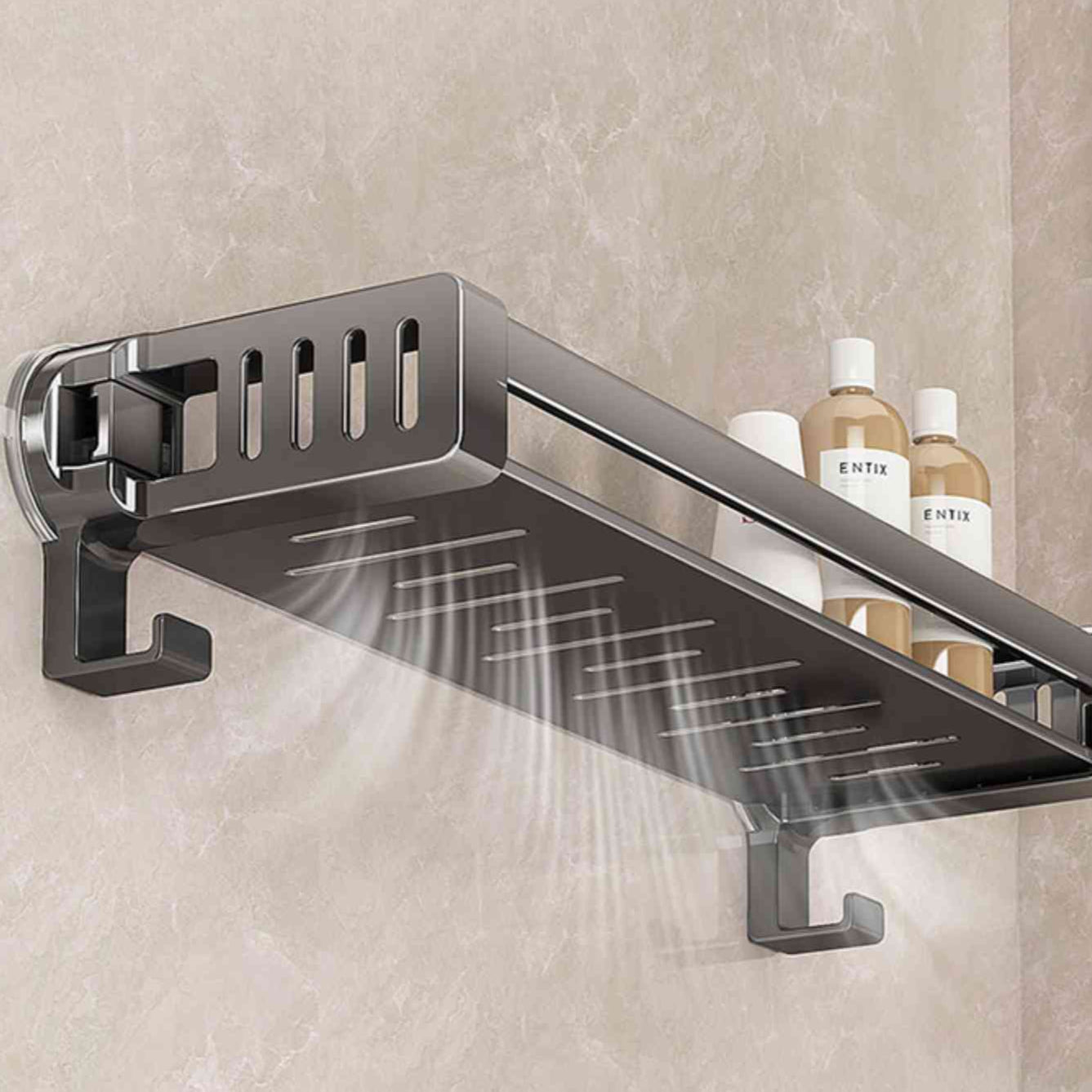 Wall-Mounted Storage Rack with Suction Cups – No-Drill Organizer for Bathroom & Kitchen 3