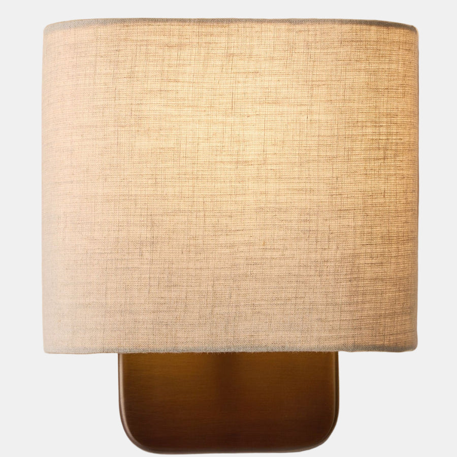 Wall Sconce Light for Bedroom – Soft Fabric Shade with Bronze Finish-Fabric Lamp-Unique Casa-7.9″ x H 10.2″ / Dia 20 cm x H 26 cm-Unique Casa
