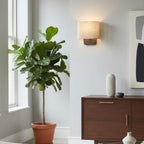 Wall Sconce Light for Bedroom – Soft Fabric Shade with Bronze Finish-Fabric Lamp-Unique Casa-Unique Casa