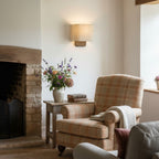 Wall Sconce Light for Bedroom – Soft Fabric Shade with Bronze Finish-Fabric Lamp-Unique Casa-Unique Casa