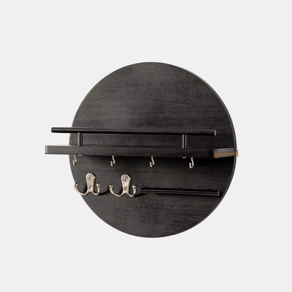 Wall Wooden Key Holder Rack – Eco-Friendly Key Organiser for Entryway-Key Holders-Unique Casa-Black-Unique Casa
