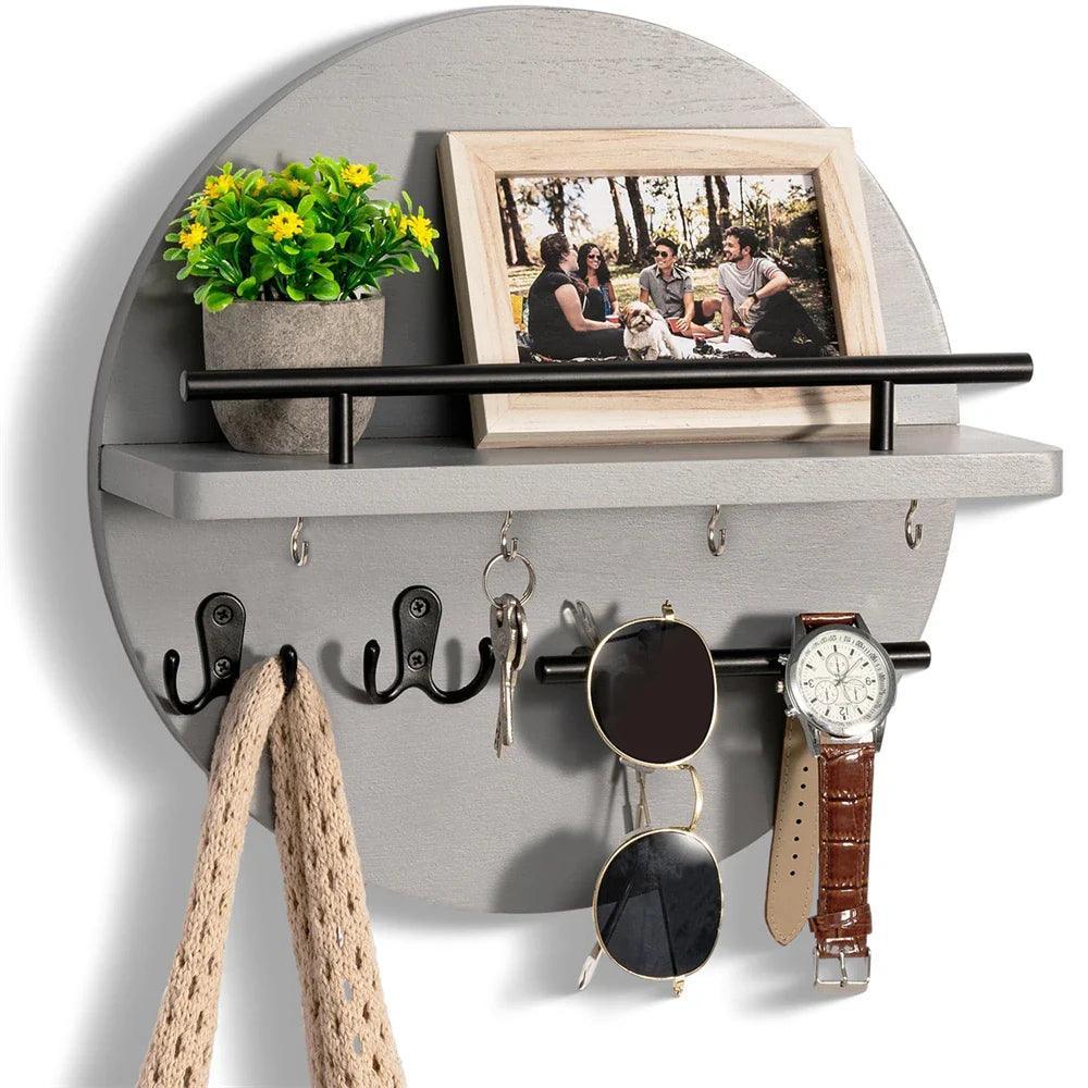 Wooden Wall Key Holder Rack – Eco-Friendly Key Organiser for Entryway 7