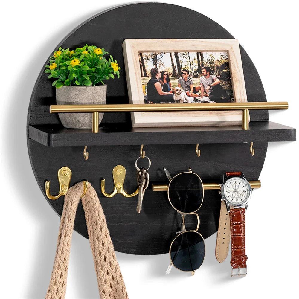 Wooden Wall Key Holder Rack – Eco-Friendly Key Organiser for Entryway 6