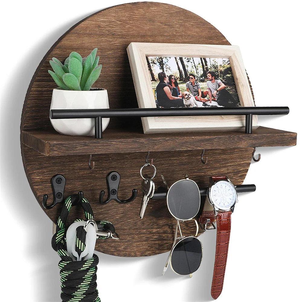 Wooden Wall Key Holder Rack – Eco-Friendly Key Organiser for Entryway 0