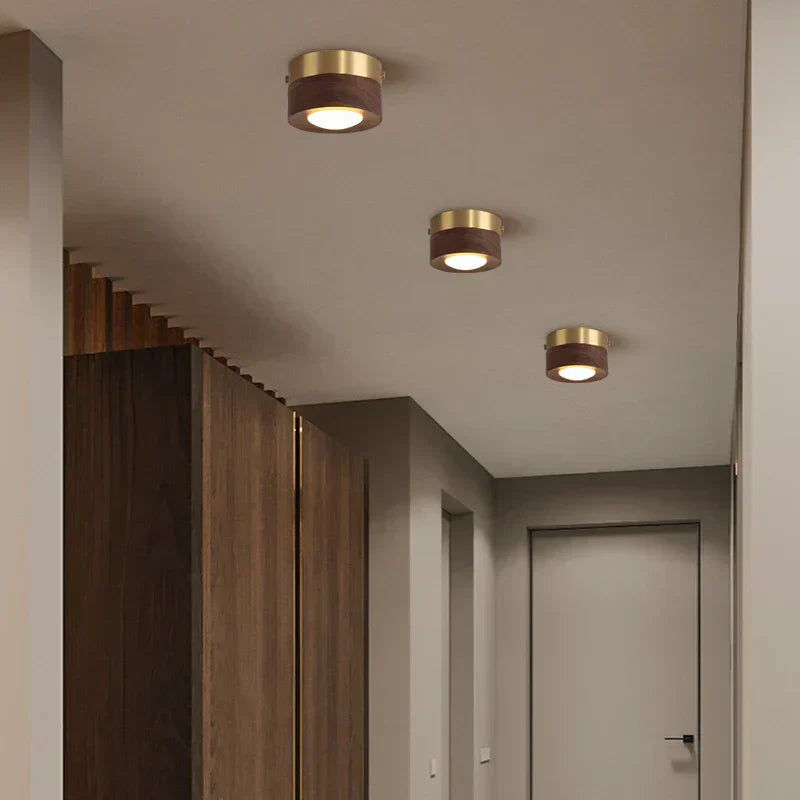 Walnut LED Ceiling Light Fixture – Modern Wood Lamp for Elegant Home Decor 3