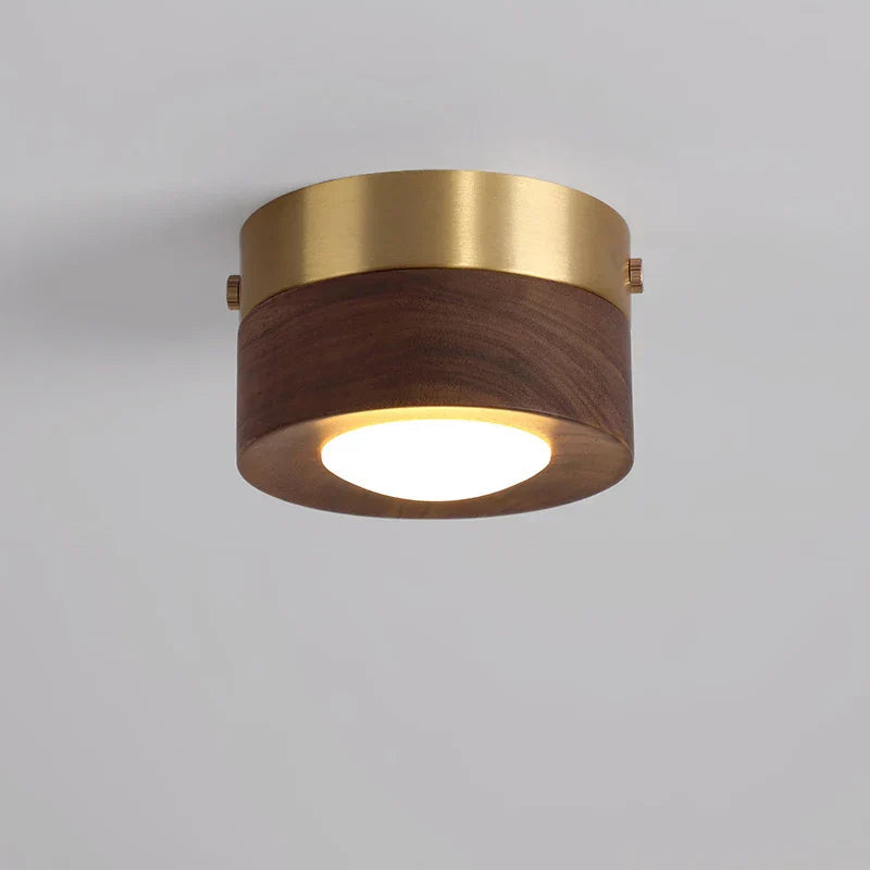 Walnut LED Ceiling Light Fixture – Modern Wood Lamp for Elegant Home Decor 1