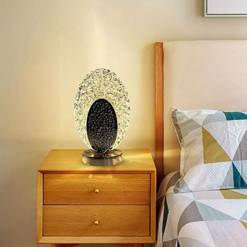 Wireless LED Table Lamp with Peacock Design - Dimmable Cordless Bedside Light 3