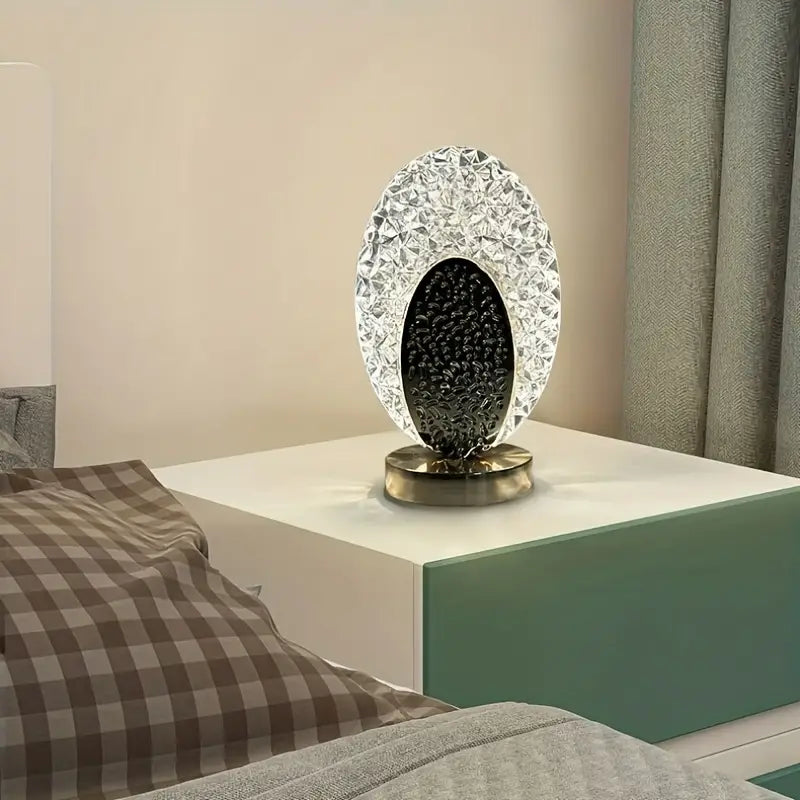 Wireless LED Table Lamp with Peacock Design - Dimmable Cordless Bedside Light 4