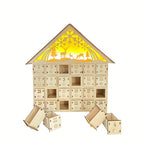 Wooden Advent Calendar with LED Light – Charming Holiday Countdown Decor 5
