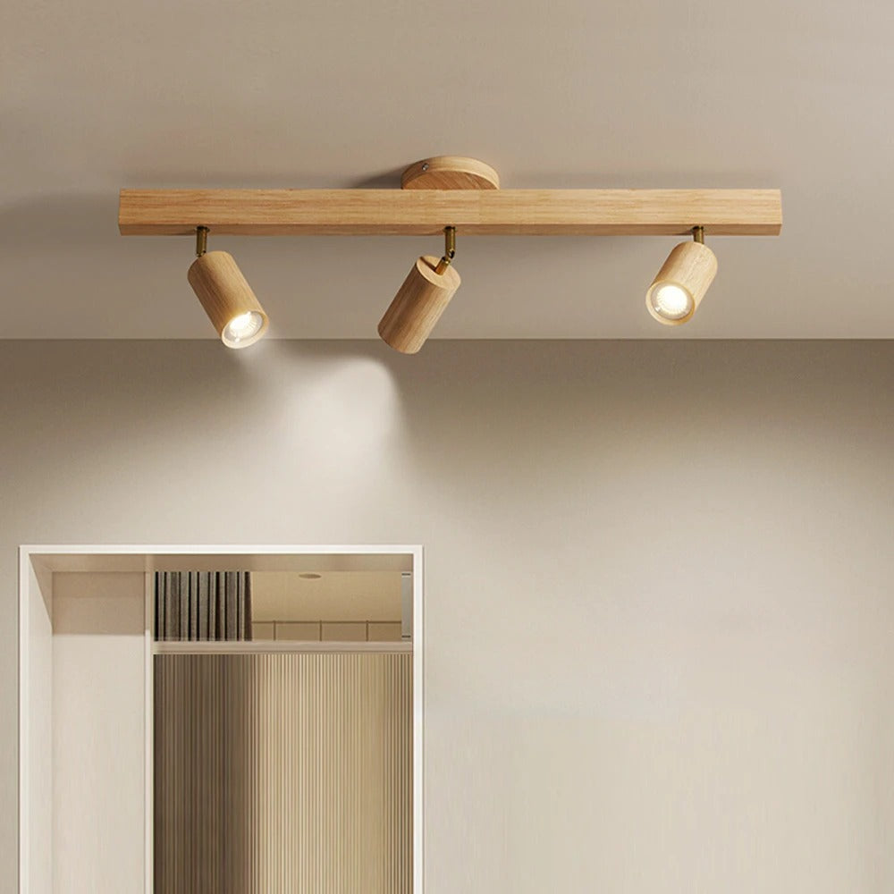 Wooden Ceiling Spotlight Lamp – Minimalist LED Light for Modern Interiors 1