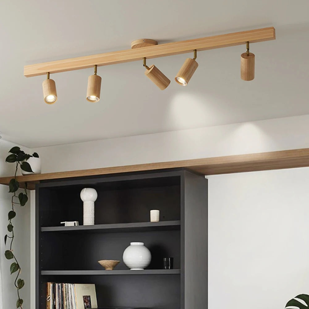 Wooden Ceiling Spotlight Lamp – Minimalist LED Light for Modern Interiors 3