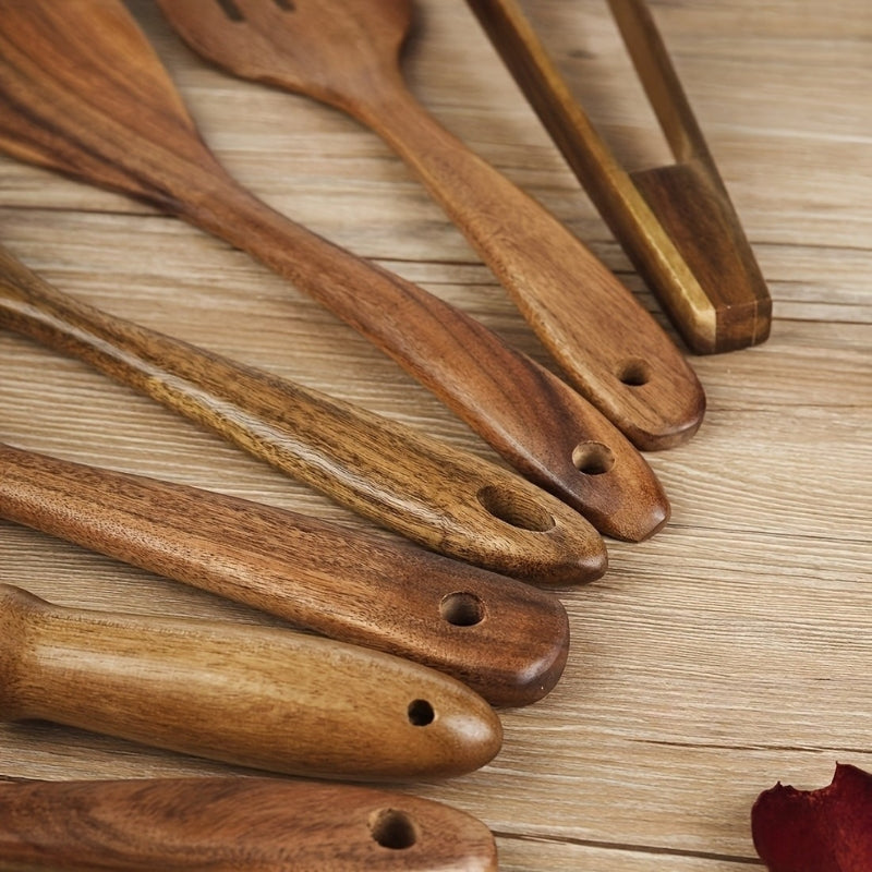 Wooden Kitchen Utensil Set – 7-Piece Eco-Friendly Cooking Tools for Home 4