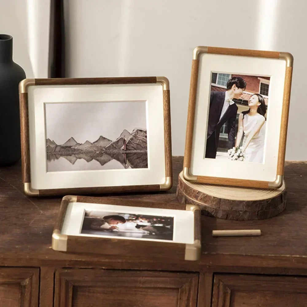 Wooden Tabletop Photo Frame – Elegant Vintage Style for Home and Office-Home Decoration-Unique Casa-Unique Casa