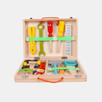 Wooden Toolbox Toy – 35-Piece Construction Set for Creative Learning-Kids Toys-Unique Casa-Multicolored-Width: 28.5cm x Height: 20.8cm-Unique Casa