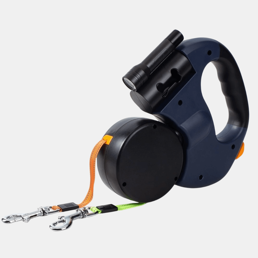 Wrap-Free Double Dog Leash with Flashlight – Walk Two Dogs with Ease and Safety-Pet Supplies-Unique Casa-Blue-Unique Casa